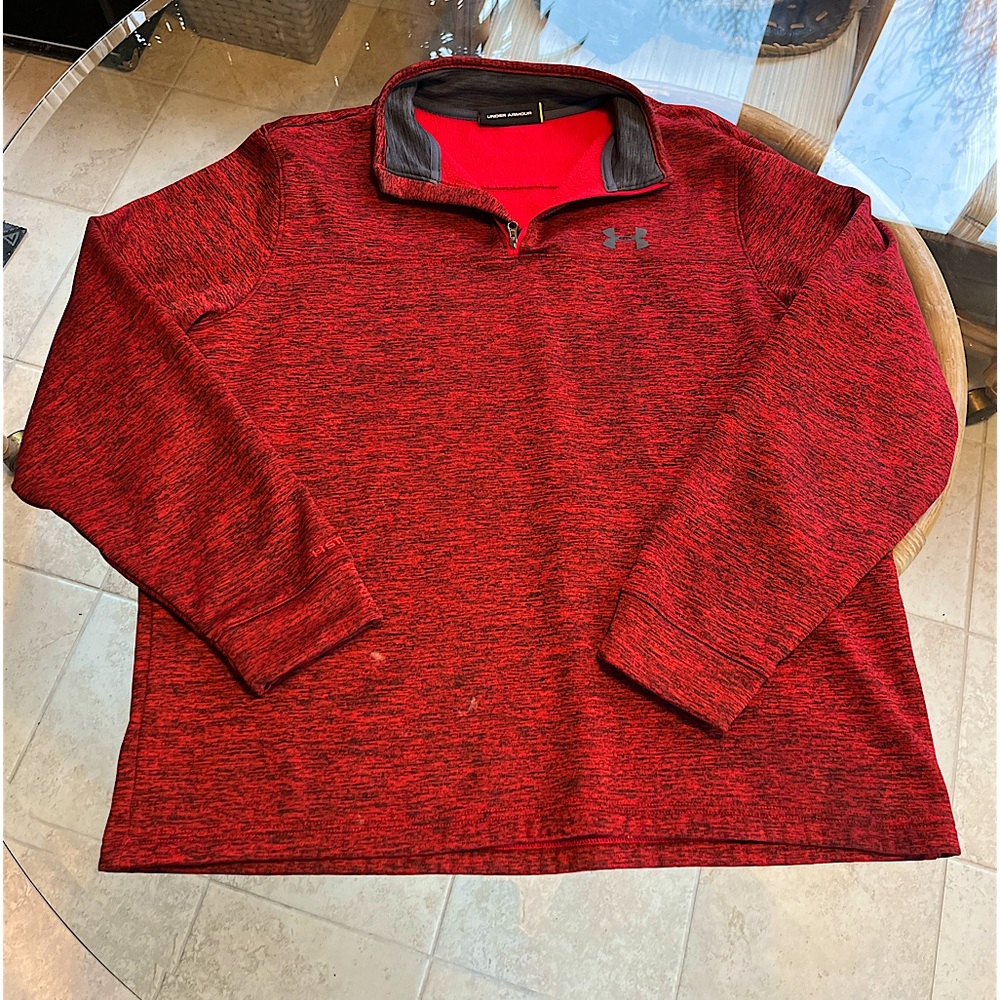 💥UNDER ARMOUR💥- Quarter Zip - Red Hoodie - Size L Mens